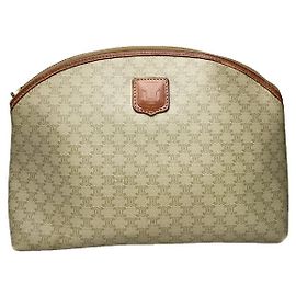 Céline Celine Triomphe Beiger Leder Geldbörse Beige