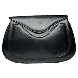 Givenchy Bow Cut Black Patent Leather Clutch Bag Black