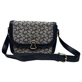 Céline Celine Triomphe Navy Leather Handbag Navy blue