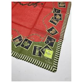 Fendi-FENDI Scarves T.  Silk-Red