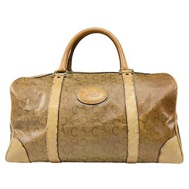 Céline Bolsa de couro marrom Celine Tabou Marrom