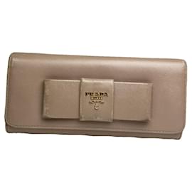 Prada Beige Leather Wallet Beige