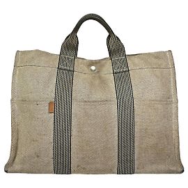 Bolsa de mão de algodão bege da Hermès Bege