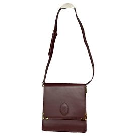 Cartier Trinity Burgundy Leather Handbag Dark red