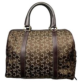 Céline Bolsa de couro marrom Celine Tabou Marrom