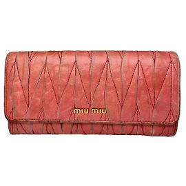 Miu Miu Pink Leather Wallet Pink