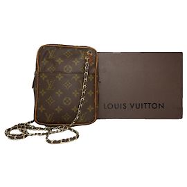 Braune Lederhandtasche von Louis Vuitton Braun