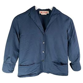 Veste en coton marine Marni Bleu Marine