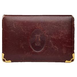 Bolso de cuero burdeos Cartier Burdeos