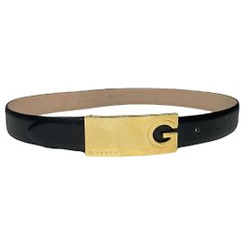 Cinturón de cuero negro Givenchy Negro
