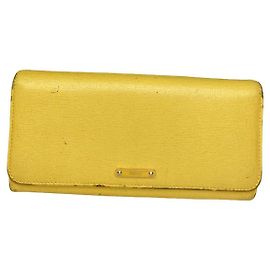 Fendi Yellow Leather Wallet Yellow