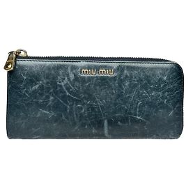 Miu Miu Metallic Leather Wallet Metallic