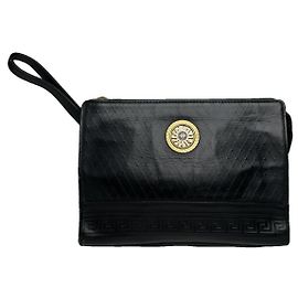 Clutch de couro preto Gianni Versace Preto