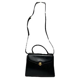 Autre Marque Non Signé / Unsigned Black Leather Handbag Black