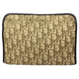 Dior Saddle braune Baumwoll-Clutch Braun