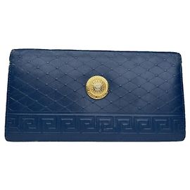 Bolsa de couro azul Gianni Versace Azul