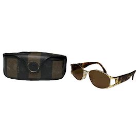 Fendi schwarze Metallsonnenbrille Schwarz