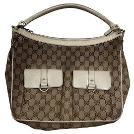 Gucci Jackie Vintage Beiger Lederhandtasche Beige