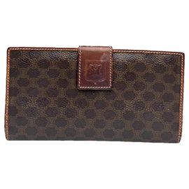 Céline Celine Triomphe Brown Leather Wallet Brown