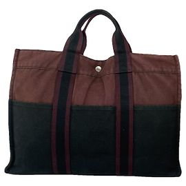 Sac à main en coton noir Hermès Noir
