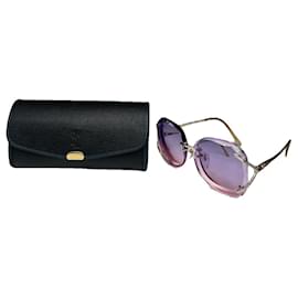 Lunettes de soleil en métal violet Yves Saint Laurent Violet