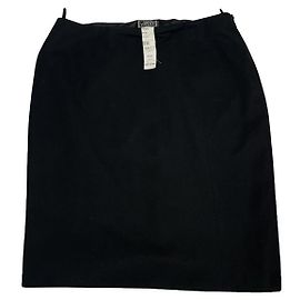 Gianni Versace Black Wool Skirt Black