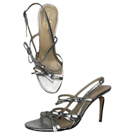 Kate Spade Silver Leather Heel Silvery