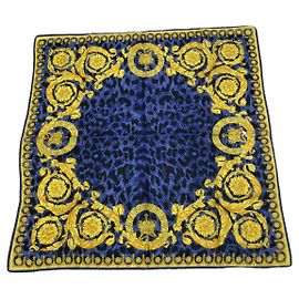 Gianni Versace Navy Silk Scarf Navy blue