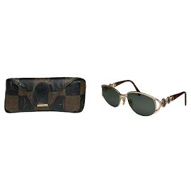 Fendi braune Metallsonnenbrille Braun