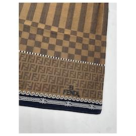 Fendi-FENDI Scarves T.  Silk-Brown