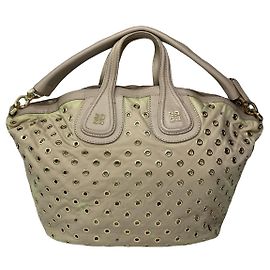 Beige Lederhandtasche Givenchy Nightingale Beige