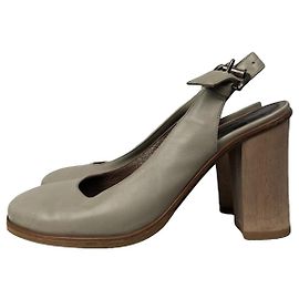 Marni Grey Leather Heel Grey