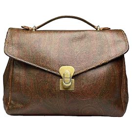 Sac à main en cuir marron Etro Marron