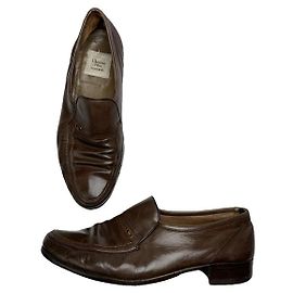 Christian Dior Dior Homme Brown Leather Flat Brown