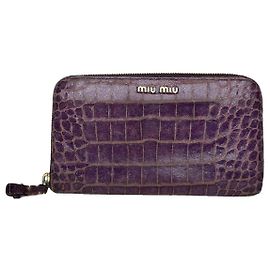 Miu Miu Purple Leather Wallet Purple