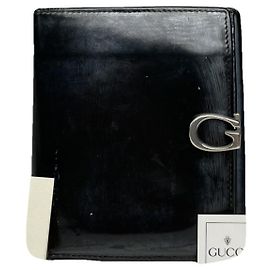 Gucci Marmont Black Patent Leather Wallet Black