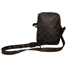 Louis Vuitton Dauphine Vintage Brown Leather Handbag Brown