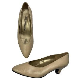 Yves Saint Laurent Beige Leather Heel Beige