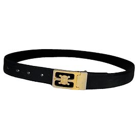 Céline Celine Triomphe Anthracite Leather Belt Dark grey