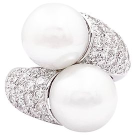 inconnue "Du & Ich" Ring, Weißgold, Diamanten, Perlen. Andere