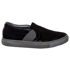 Sneakers slip-on in velluto Lanvin Nero