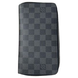 Louis Vuitton wallet black and blue leather Black Blue