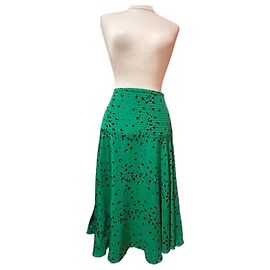 Gonna Kenzo in seta nera e verde Nero Verde