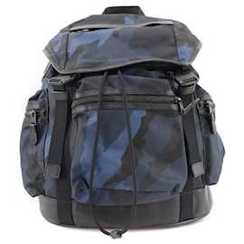 Coach-Coach Camouflage Nylon Backpack Blue/Black-Blue