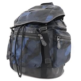 Coach-Coach Camouflage Nylon Backpack Blue/Black-Blue