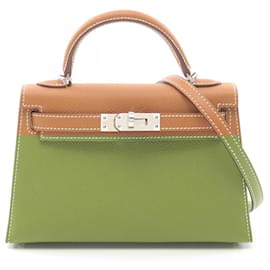 Hermès-Hermes Mini Kelly 2 Handbag Brown-Brown