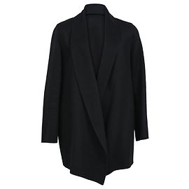 Theory Shawl Coat in Black Wool Black