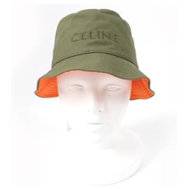 Céline-Celine Logo Bucket Hat Khaki 57-Green