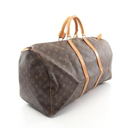 Louis Vuitton-Louis Vuitton Keepall 55 Monogram Boston Bag M41424-Brown
