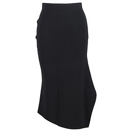 Falda midi asimétrica de lana negra de Victoria Beckham Negro